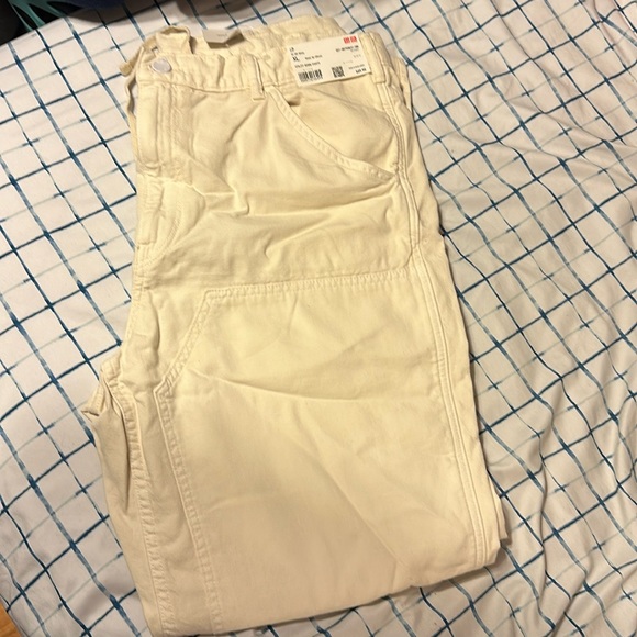 NWT Uniqlo Off White Utility Work Pants - Picture 2 of 4